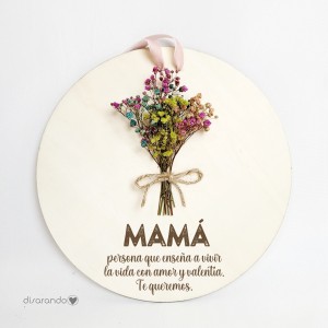 Placa Flores Mamá
