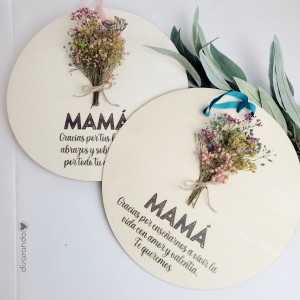 Placa Flores Mamá
