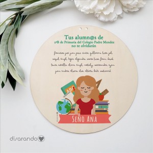 Placa madera maestra personalizable