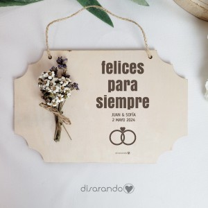 Placa Flores & Ramillete (personalizable)