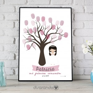 Lámina Huellas Comunión Arbol Niña