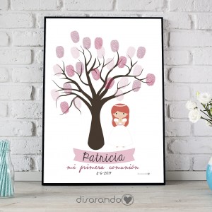 Lámina Huellas Comunión Arbol Niña