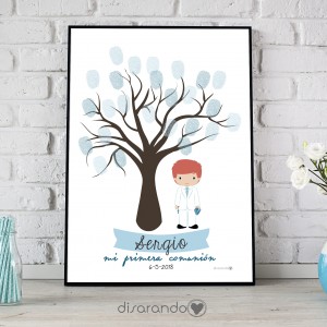 Lámina Huellas Comunión Arbol Niño