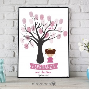 Lámina Huellas Nacimiento Arbol Niña