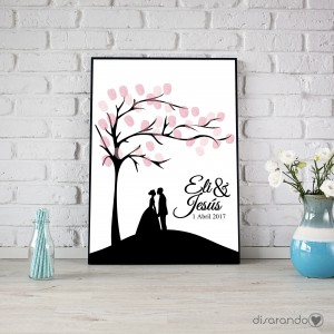 Lámina Huellas Boda Arbol