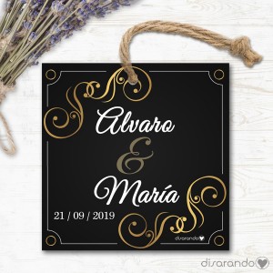 Etiqueta/Pegatina Boda Black (Todas las formas) Pack 10 ud