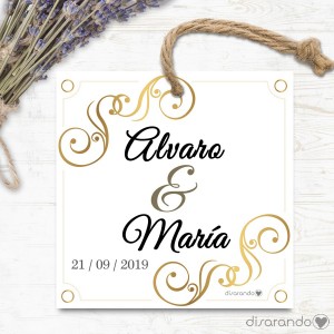 Etiqueta/Pegatina Boda Black (Todas las formas) Pack 10 ud