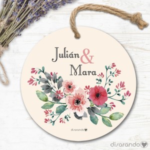 Etiqueta/Pegatina Boda Helena Coral (Todas las formas) Pack 10 ud