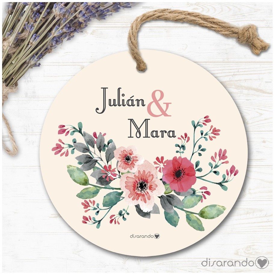 Etiqueta/Pegatina Boda Helena Coral (Todas las formas) Pack 10 ud