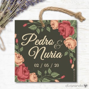 Etiqueta/Pegatina Boda Rocio (Todas las formas) Pack 10 ud