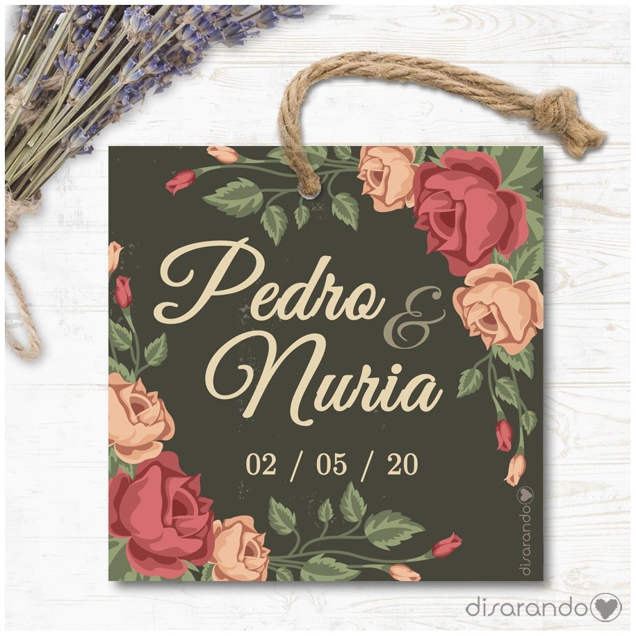 Etiqueta/Pegatina Boda Rocio (Todas las formas) Pack 10 ud