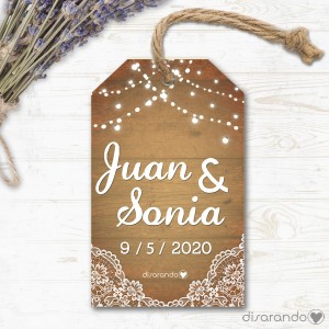 Etiqueta/Pegatina Boda Luces (Todas las formas) Pack 10 ud