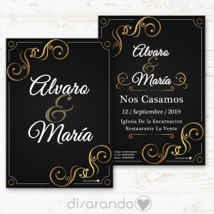 Invitación tarjeta de Boda "Black"