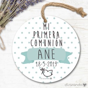 Etiqueta/Pegatina Comunión 05 Mint (Todas las formas) Pack 10 ud