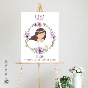 Cartel Modelo 01 Niña Flores (varios tamaños)