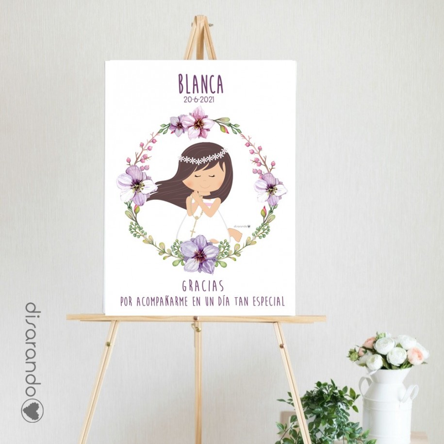 Cartel Modelo 01 Niña Flores (varios tamaños)