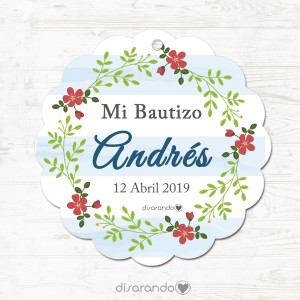 Etiqueta Bautizo 104 (Todas las formas) Pack 10 ud