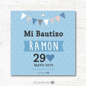 Etiqueta Bautizo 06 (Todas las formas) Pack 10 ud