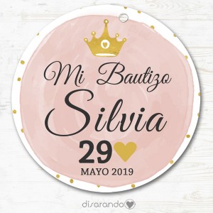 Etiqueta Bautizo 08 (Todas las formas) Pack 10 ud