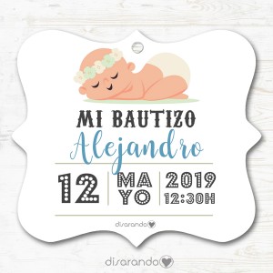 Etiqueta Bautizo 110 (Todas las formas) Pack 10 ud