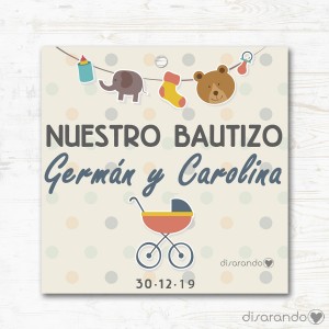 Etiqueta Bautizo 112 (Todas las formas) Pack 10 ud