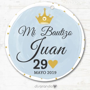 Etiqueta Bautizo 08 (Todas las formas) Pack 10 ud