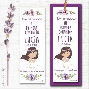 Marcapáginas 01 Niña flores