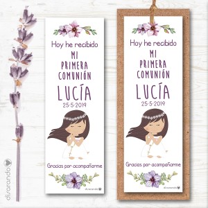 Marcapáginas 01 Niña flores
