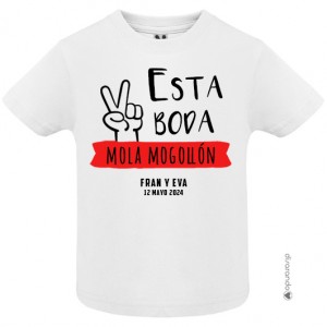 Pack camiseta + maletín "Esta boda mola mogollón"
