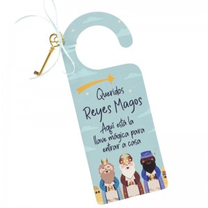 Colgador + llave Madera Reyes Magos
