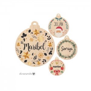Bola Navidad Madera (Varios modelos)