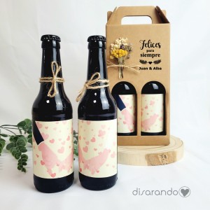Pareja Cervezas "Felices para siempre"