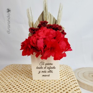 Centro Flor Preservada Rojo (varios diseños)