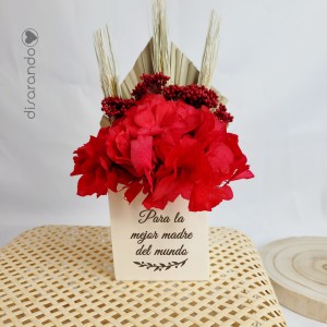 Centro Flor Preservada Rojo (varios diseños)