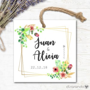 Etiqueta Boda Golden (Todas las formas, 10 ud)