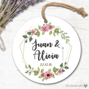 Etiqueta Boda Golden (Todas las formas, 10 ud)