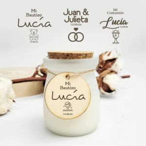 Vela Aromática Medalla Madera