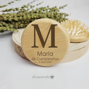 Cepillo / Espejo madera eventos (varios diseños)