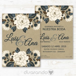 Invitación tarjeta de Boda "Craft"