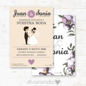 Invitación tarjeta de Boda "Curt"