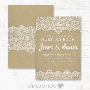 Invitación tarjeta de Boda "Puntilla"