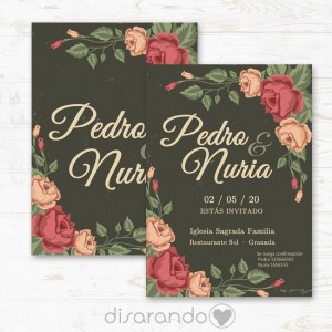 Invitación tarjeta de Boda "Rocío"