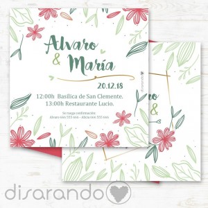 Invitación tarjeta de Boda "Green"