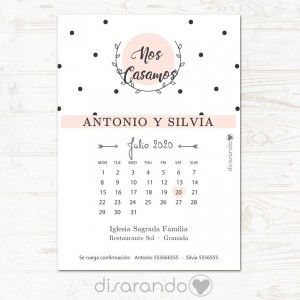 Invitación tarjeta de Boda "Dots"