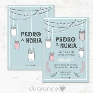 Invitación tarjeta de Boda "Milk"
