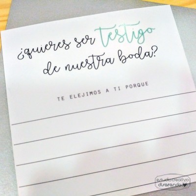 Tarjeta Testigo Boda