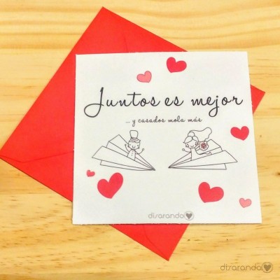 Tarjeta Juntos es mejor y casados mola más