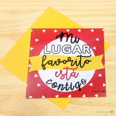 Tarjeta "Mi lugar favorito está contigo"