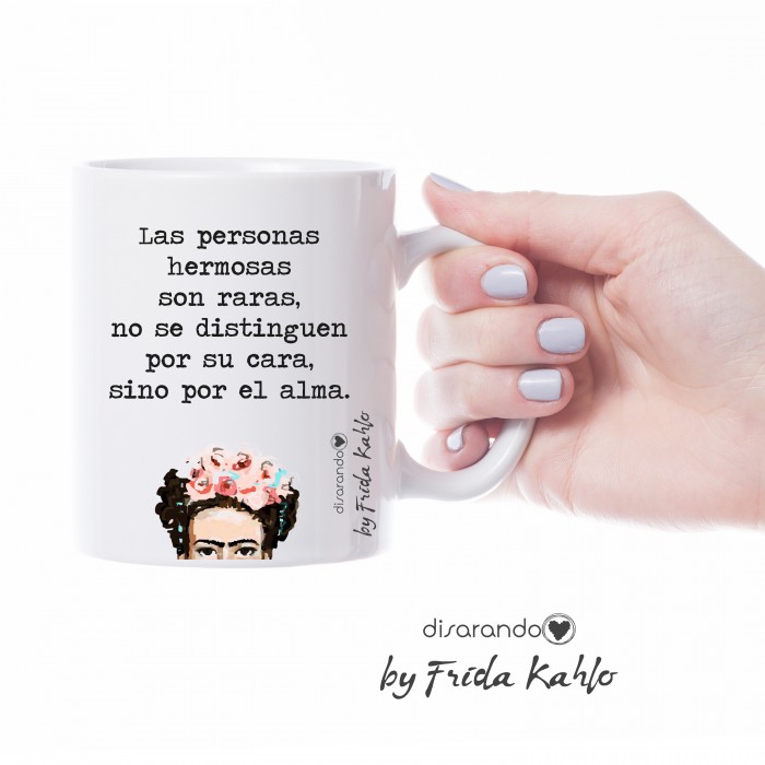 Taza Frida Khalo "Las personas hermosas son raras..."