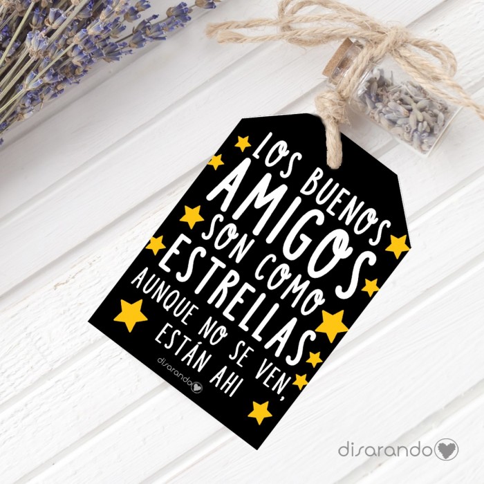Etiqueta regalo Amigos Estrellas